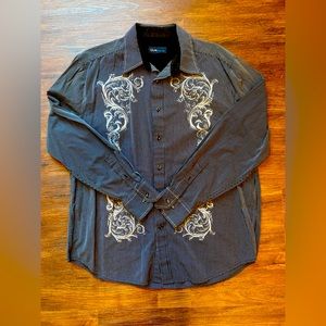 Blue long sleeve dress shirt men’s size XL